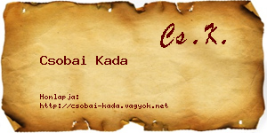 Csobai Kada névjegykártya